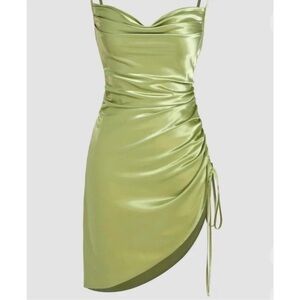 Cider Satin Pale Green Dress - NWT